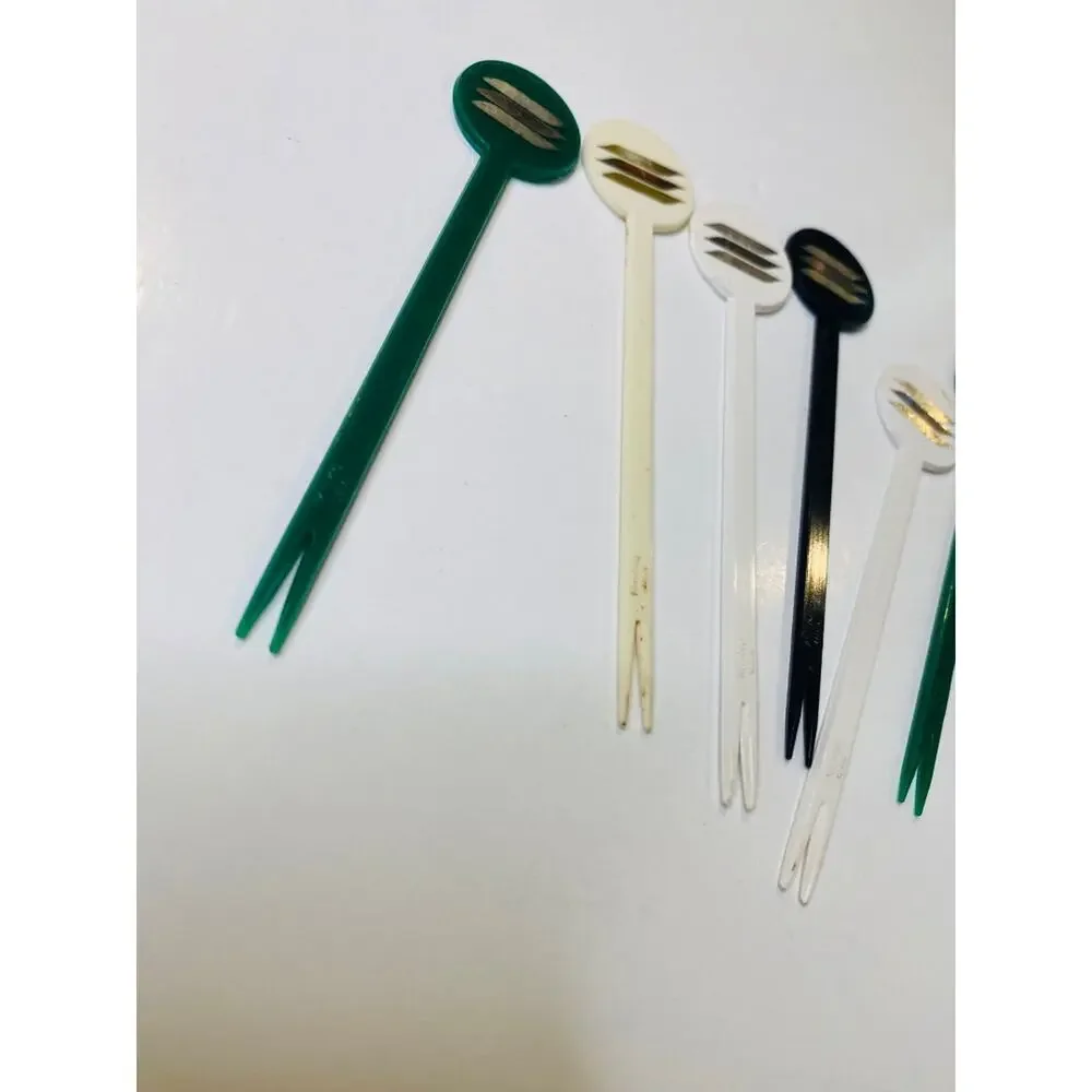 Lot of 6 Vintage Plastic Cocktail Forks 4